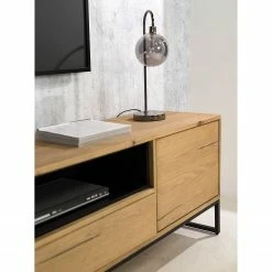 Studio Copenhagen Meuble TV Flox I - Placage en bois véritable / Métal -Chêne / Noir 29 Studio Copenhagen Meuble TV Flox I - Placage en bois véritable / Métal -Chêne / Noir -loftscape Boutique 1000218126 211026 111417000032 DETAILS P000000001000218126