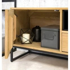 Studio Copenhagen Meuble TV Flox I - Placage en bois véritable / Métal -Chêne / Noir 30 Studio Copenhagen Meuble TV Flox I - Placage en bois véritable / Métal -Chêne / Noir -loftscape Boutique 1000218126 211026 111417000034 DETAILS P000000001000218126