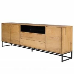 Studio Copenhagen Buffet Flox II - Placage en bois véritable / Métal -Chêne / Noir