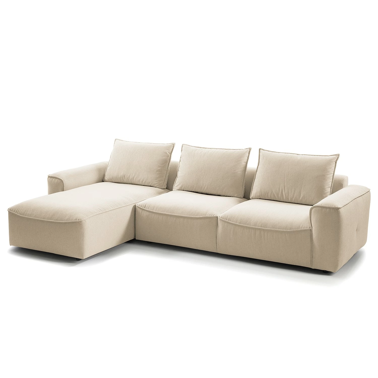Studio Copenhagen Canapé d’angle Buckley II - Tissu Saia: Beige - Méridienne courte à gauche (vue de face) 3 Studio Copenhagen Canapé d’angle Buckley II - Tissu Saia: Beige - Méridienne courte à gauche (vue de face)