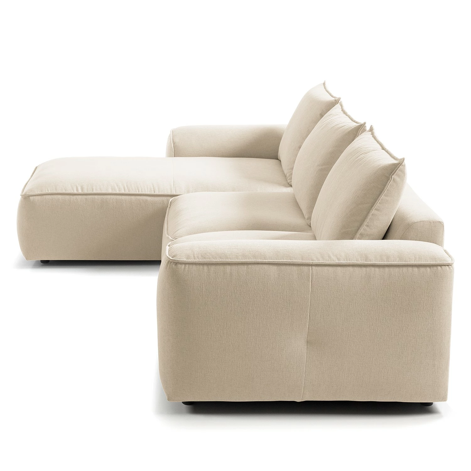 Studio Copenhagen Canapé d’angle Buckley II - Tissu Saia: Beige - Méridienne courte à gauche (vue de face) 8 Studio Copenhagen Canapé d’angle Buckley II - Tissu Saia: Beige - Méridienne courte à gauche (vue de face) – Image 6