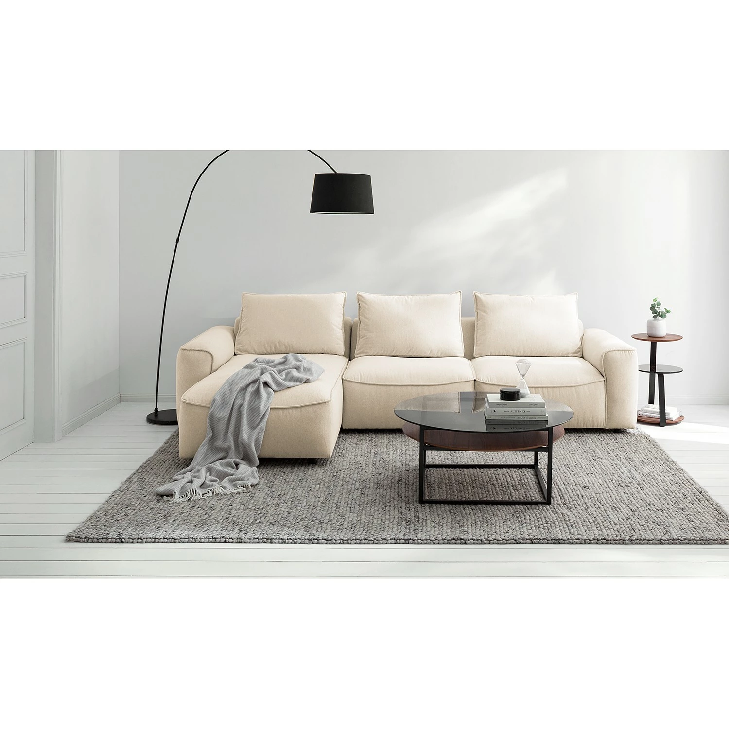 Studio Copenhagen Canapé d’angle Buckley II - Tissu Saia: Beige - Méridienne courte à gauche (vue de face) 6 Studio Copenhagen Canapé d’angle Buckley II - Tissu Saia: Beige - Méridienne courte à gauche (vue de face) – Image 4