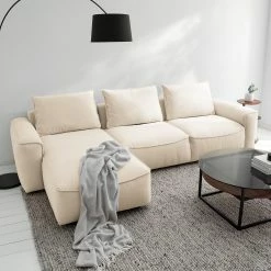 Studio Copenhagen Canapé d’angle Buckley II - Tissu Saia: Beige - Méridienne courte à gauche (vue de face) 27 Studio Copenhagen Canapé d’angle Buckley II - Tissu Saia: Beige - Méridienne courte à gauche (vue de face) -loftscape Boutique 1000218155 210215 12151300478 MOOD DETAILS P000000001000218155 mood