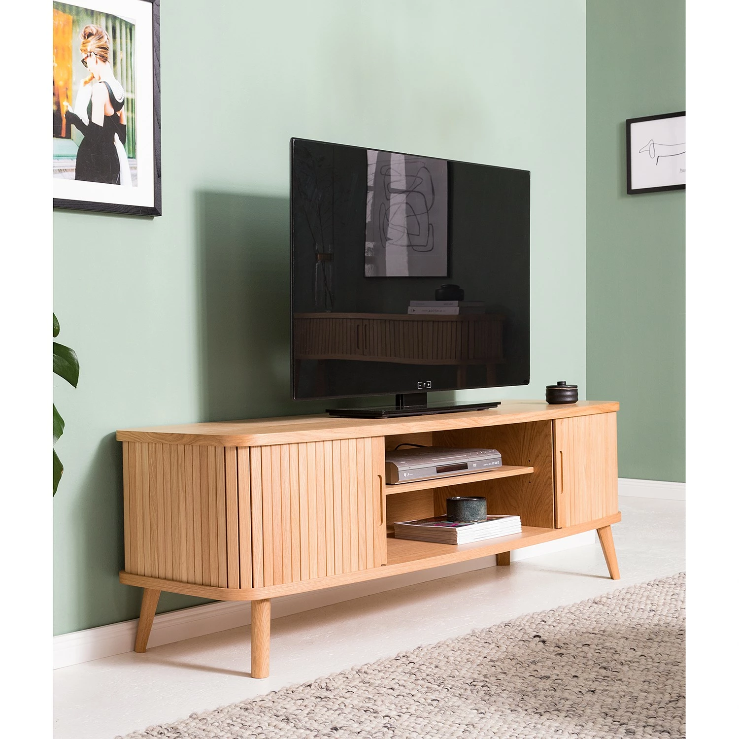 Mørteens Meuble TV Hanck - Partiellement en chêne massif 4 Mørteens Meuble TV Hanck - Partiellement en chêne massif – Image 2