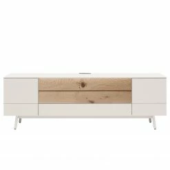 GWINNER Meuble TV Misano - Placage en bois véritable - Gris Sahara / Planches de chêne - Blanc / Chêne sauvage - Sans éclairage -loftscape Boutique 1000218306 200828 11255900005 DETAILS P000000001000218306