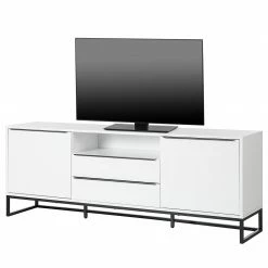 Fredriks Meuble TV White Hall I - Blanc mat / Noir