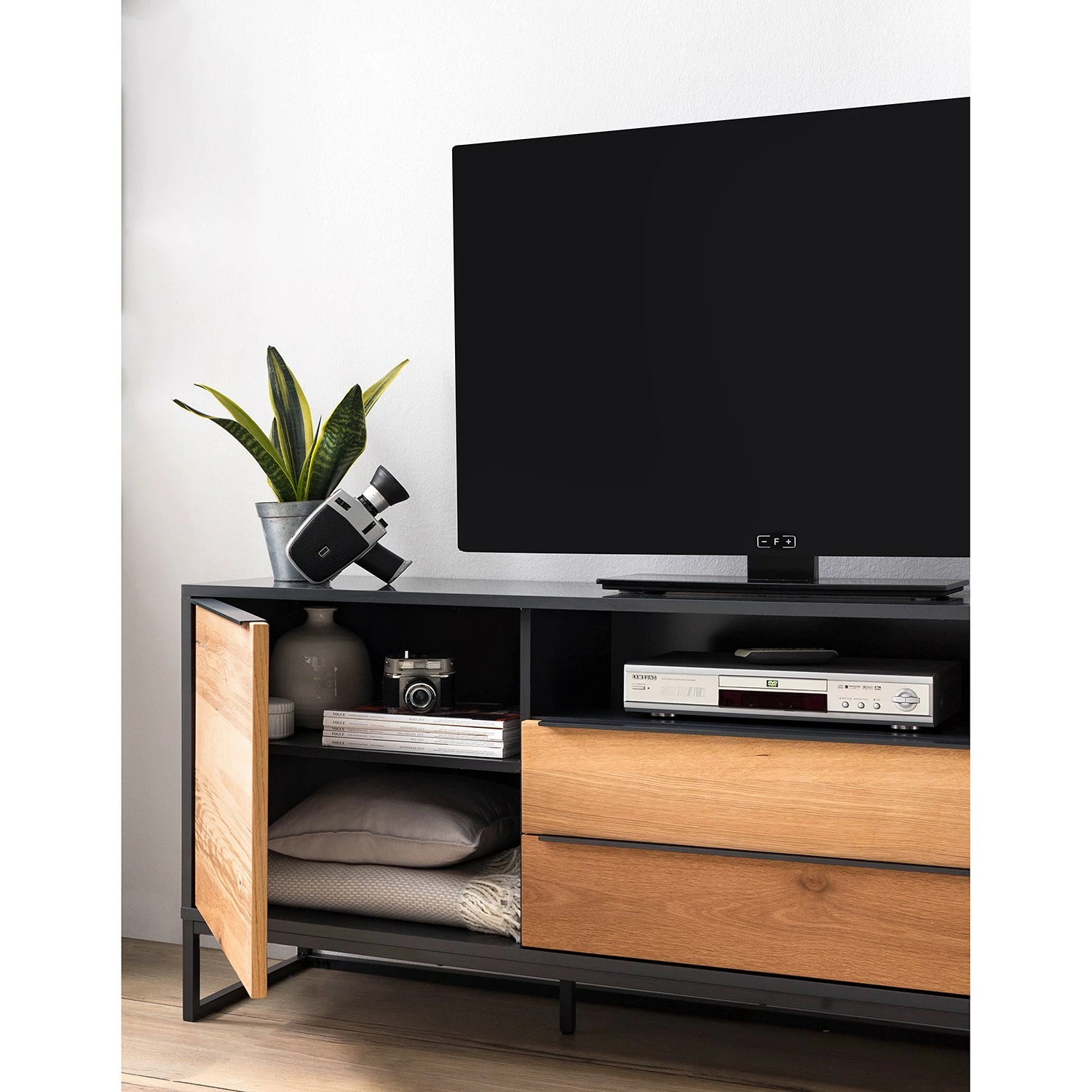 Red Living Buffet Barview II - Placage en chêne - Chêne / Anthracite 25 Red Living Buffet Barview II - Placage en chêne - Chêne / Anthracite – Image 23