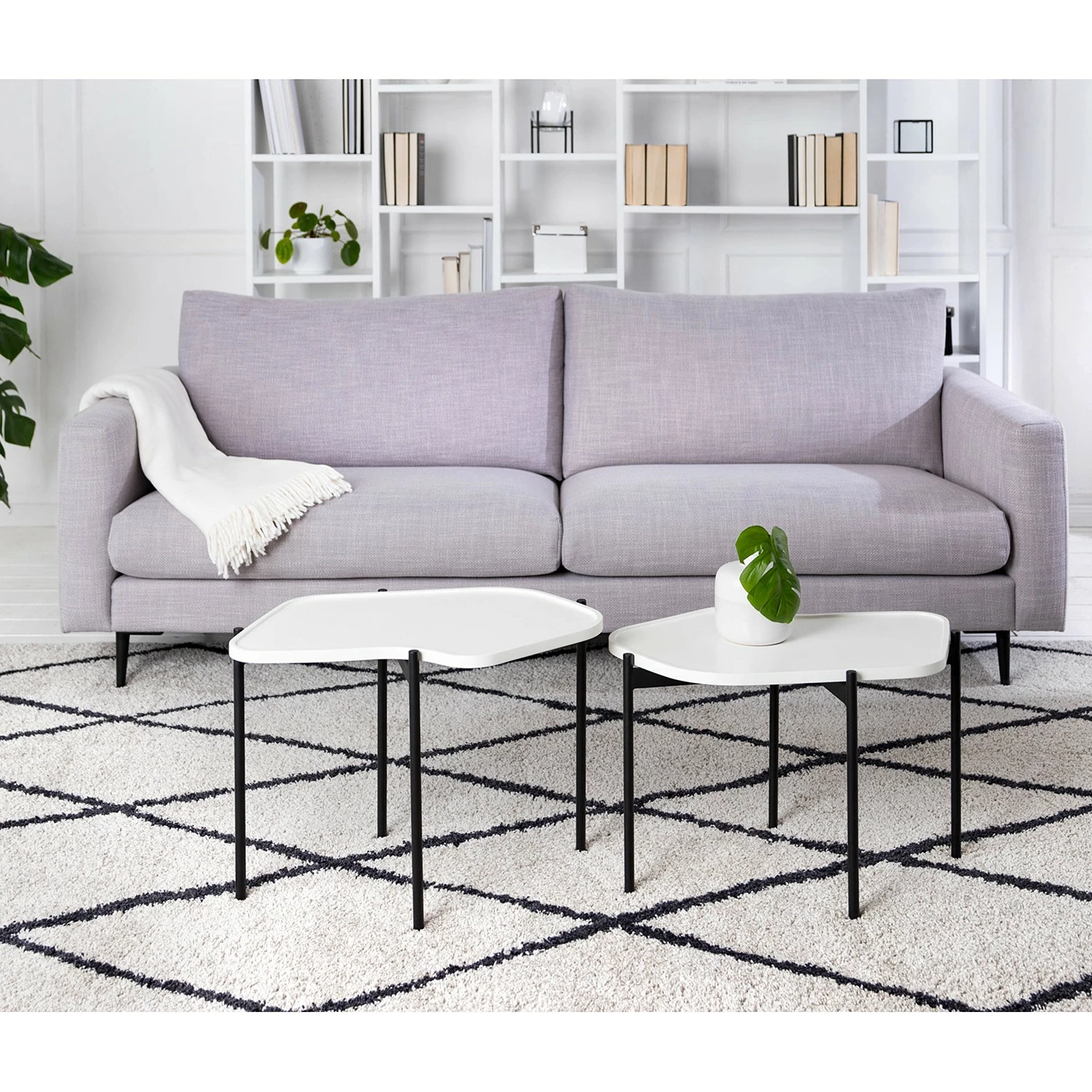 Red Living Bouts de canapé Morand (lot de 2) - Blanc 4 Red Living Bouts de canapé Morand (lot de 2) - Blanc – Image 2