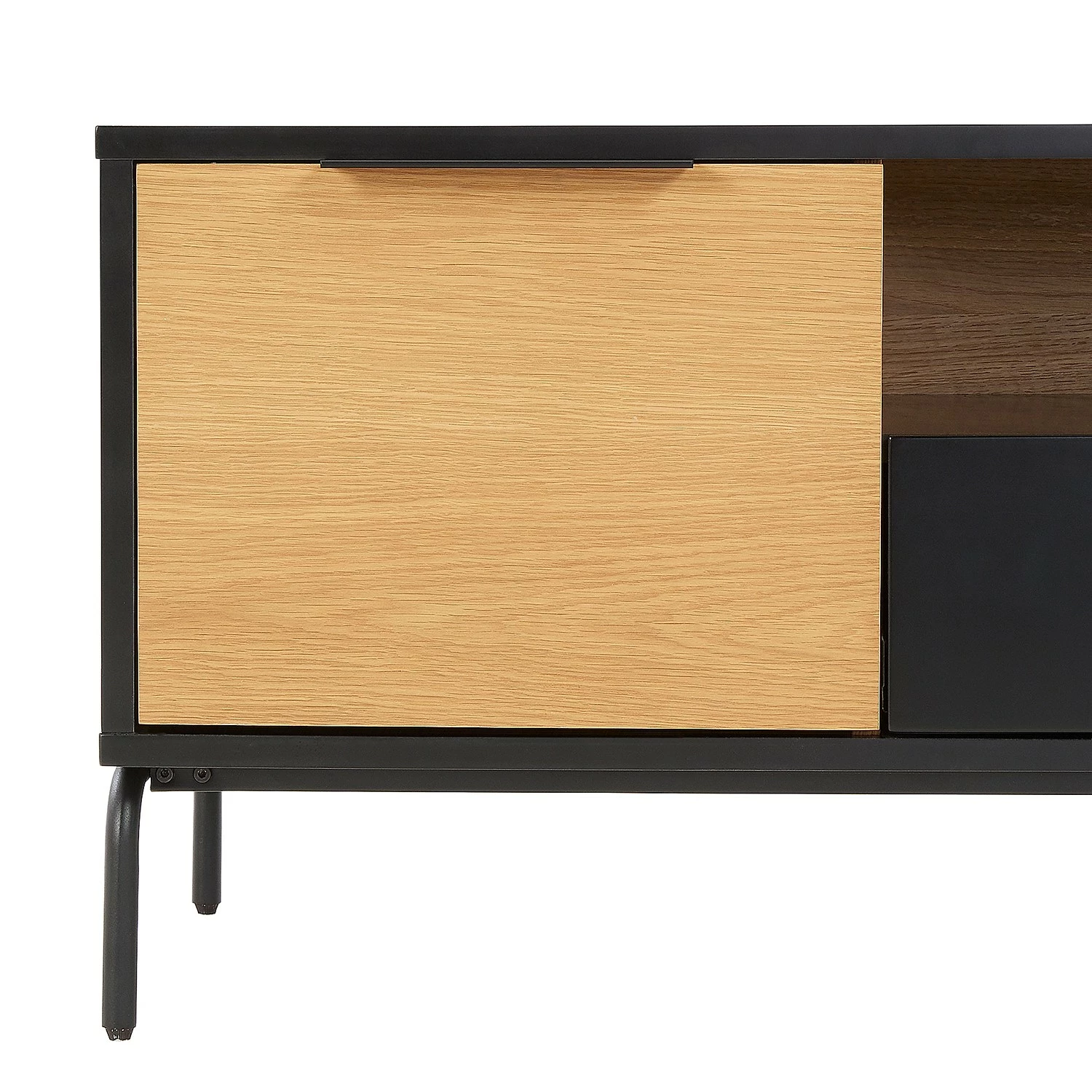 Norrwood Meuble TV Ceduna I - Noir mat / Chêne 5 Norrwood Meuble TV Ceduna I - Noir mat / Chêne – Image 3