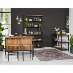 Ars manufacti Étagère Grasby I - Pin recyclé / Métal - Pin foncé / Noir -loftscape Boutique 1000219219 220301 020 MOOD DETAILS P000000001000219219 mood