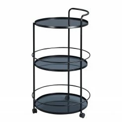 Loftscape Bout de canapé Bredbury - Verre / Métal - Noir