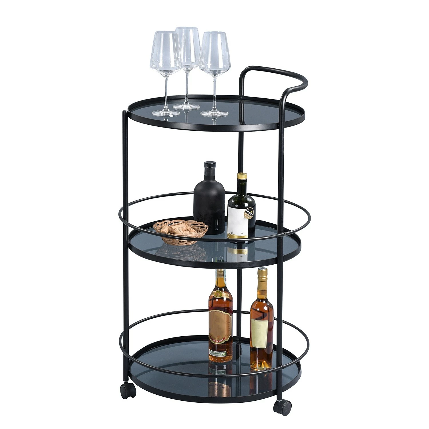 Loftscape Bout de canapé Bredbury - Verre / Métal - Noir 4 Loftscape Bout de canapé Bredbury - Verre / Métal - Noir – Image 2