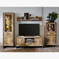 Ridgevalley Vitrine Priay II - Avec éclairage - Imitation mélèze / Graphite -loftscape Boutique 1000220683 200819 06363700097 MOOD DETAILS P000000001000220683 mood