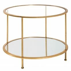 Red Living Table basse Casa View II - Verre / Métal - Doré
