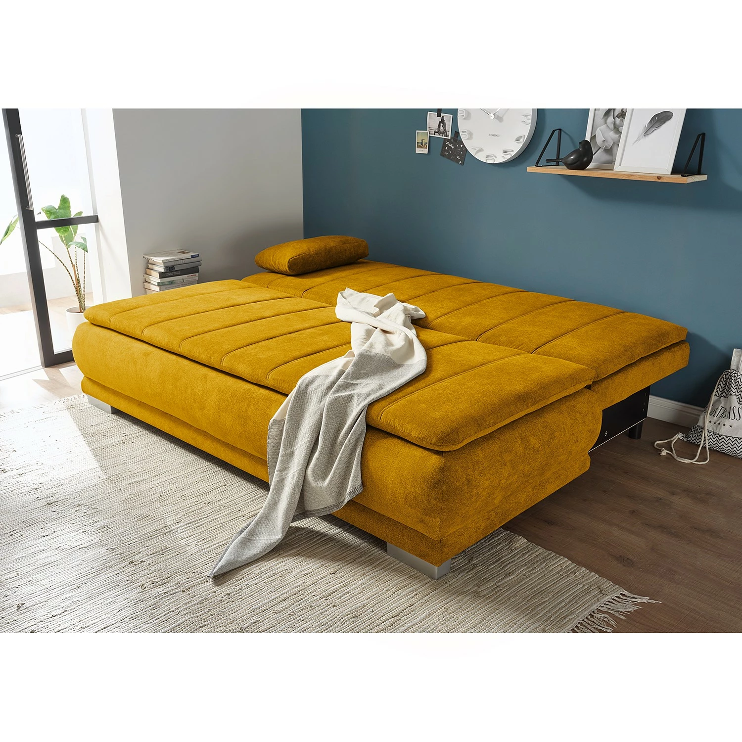 Fredriks Canapé convertible Redhill - Microfibre - Microfibre Ranu: Jaune moutarde 5 Fredriks Canapé convertible Redhill - Microfibre - Microfibre Ranu: Jaune moutarde – Image 3