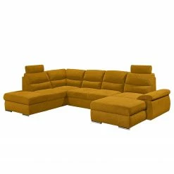 Fredriks Canapé panoramique Caldwell - Tissu - Tissu Roge: Safran - Méridienne longue à gauche (vue de face)