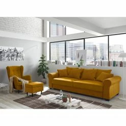 Fredriks Canapé convertible Marcola - Tissu, microfibre - Microfibre Salvo: Ocre -loftscape Boutique 1000222176 201119 09424000542 MOOD DETAILS P000000001000222176 mood