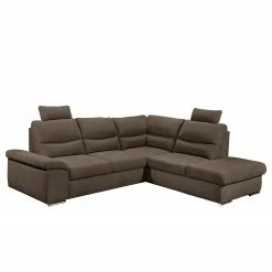 Fredriks Canapé d’angle Caldwell - Tissu - Tissu Roge: Espresso - Méridienne longue à droite (vue de face)