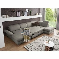 Fredriks Canapé panoramique Glenmoore - Tissu - Tissu Ganum: Gris minéral - Méridienne courte à gauche / longue à droite (vue de face) -loftscape Boutique 1000222220 201113 21115100172 MOOD DETAILS P000000001000222220 mood