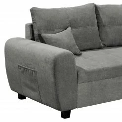 Fredriks Canapé d’angle Holton - Microfibre - Microfibre Ranu: Gris foncé - Méridienne courte à droite (vue de face) - Avec repose-pieds -loftscape Boutique 1000222242 201113 13534401206 DETAILS P000000001000222242