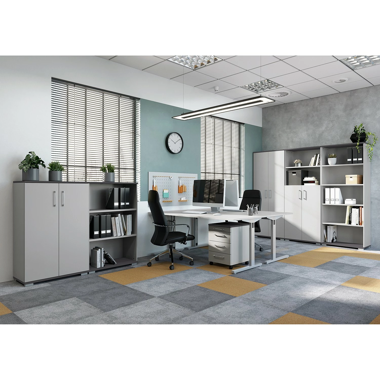 Germania Étagère de bureau GW-Profi 2.0 - Gris clair / Graphite - Hauteur : 200 cm 4 Germania Étagère de bureau GW-Profi 2.0 - Gris clair / Graphite - Hauteur : 200 cm – Image 2