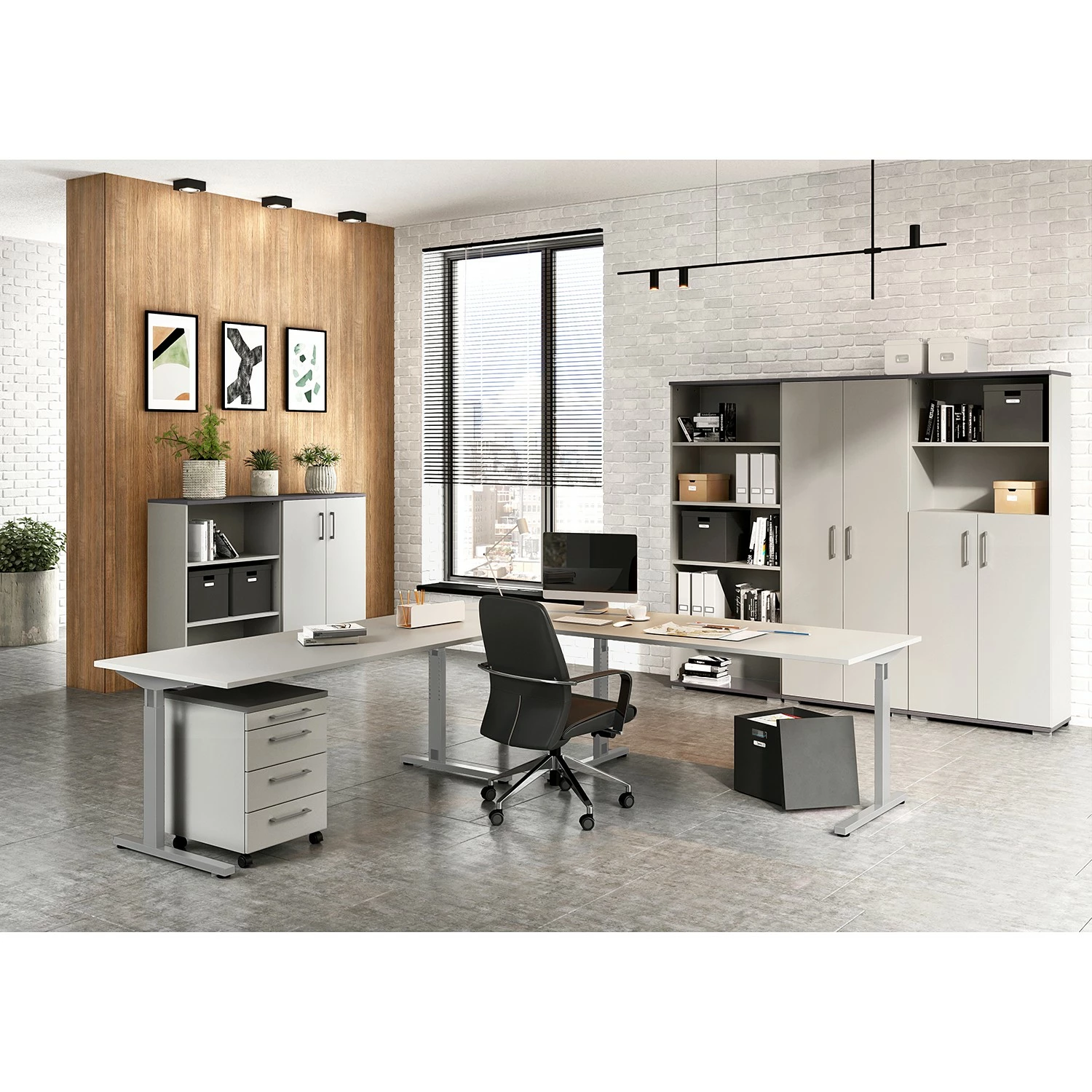Germania Étagère de bureau GW-Profi 2.0 - Gris clair / Graphite - Hauteur : 200 cm 5 Germania Étagère de bureau GW-Profi 2.0 - Gris clair / Graphite - Hauteur : 200 cm – Image 3