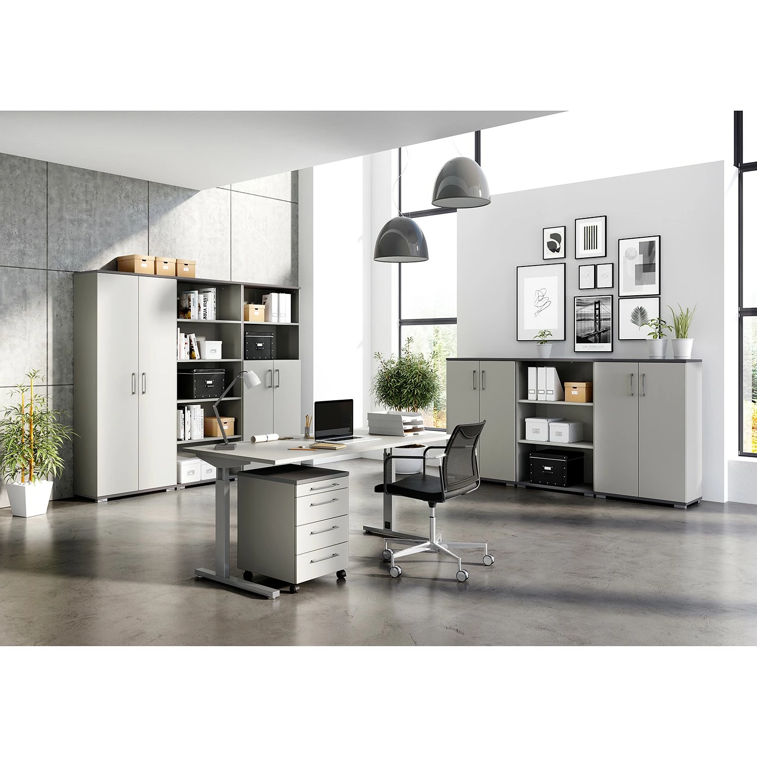 Germania Étagère de bureau GW-Profi 2.0 - Gris clair / Graphite - Hauteur : 200 cm 6 Germania Étagère de bureau GW-Profi 2.0 - Gris clair / Graphite - Hauteur : 200 cm – Image 4