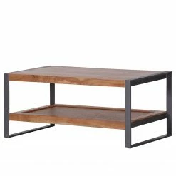 Ars manufacti Table basse Leyma - Rotin / Acacia massif - Acacia / Anthracite