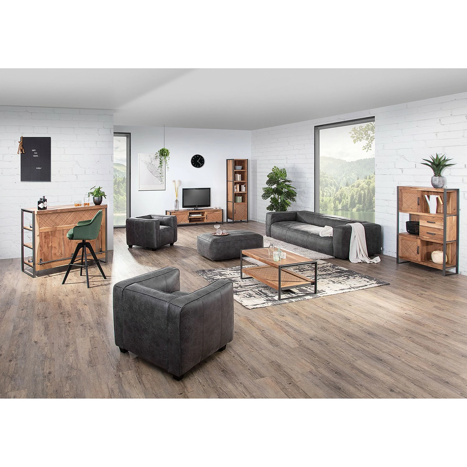 Ars manufacti Table basse Leyma - Rotin / Acacia massif - Acacia / Anthracite 4 Ars manufacti Table basse Leyma - Rotin / Acacia massif - Acacia / Anthracite – Image 2