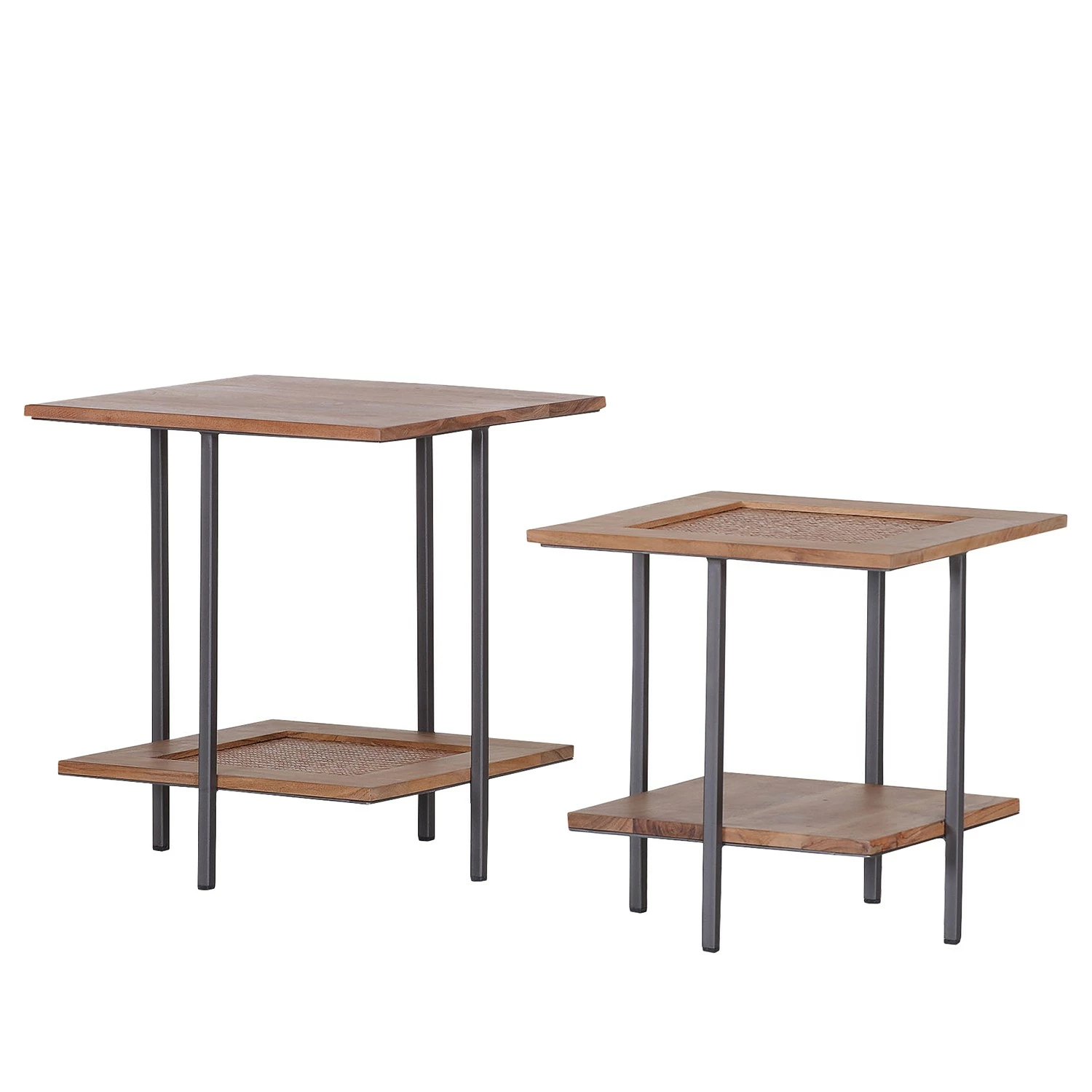 Ars manufacti Bouts de canapé Timba (lot de 2) - Rotin / Acacia massif - Acacia / Anthracite 3 Ars manufacti Bouts de canapé Timba (lot de 2) - Rotin / Acacia massif - Acacia / Anthracite