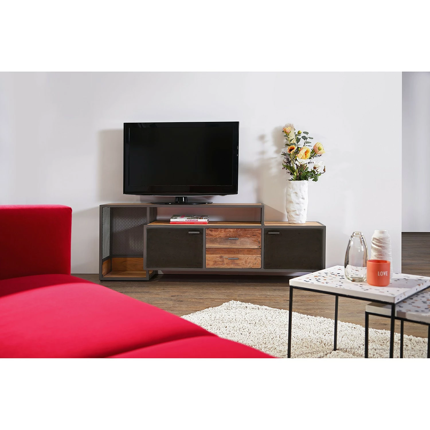 Ars manufacti Meuble TV Fyfield - Acacia massif / Métal - Acacia / Gris 4 Ars manufacti Meuble TV Fyfield - Acacia massif / Métal - Acacia / Gris – Image 2