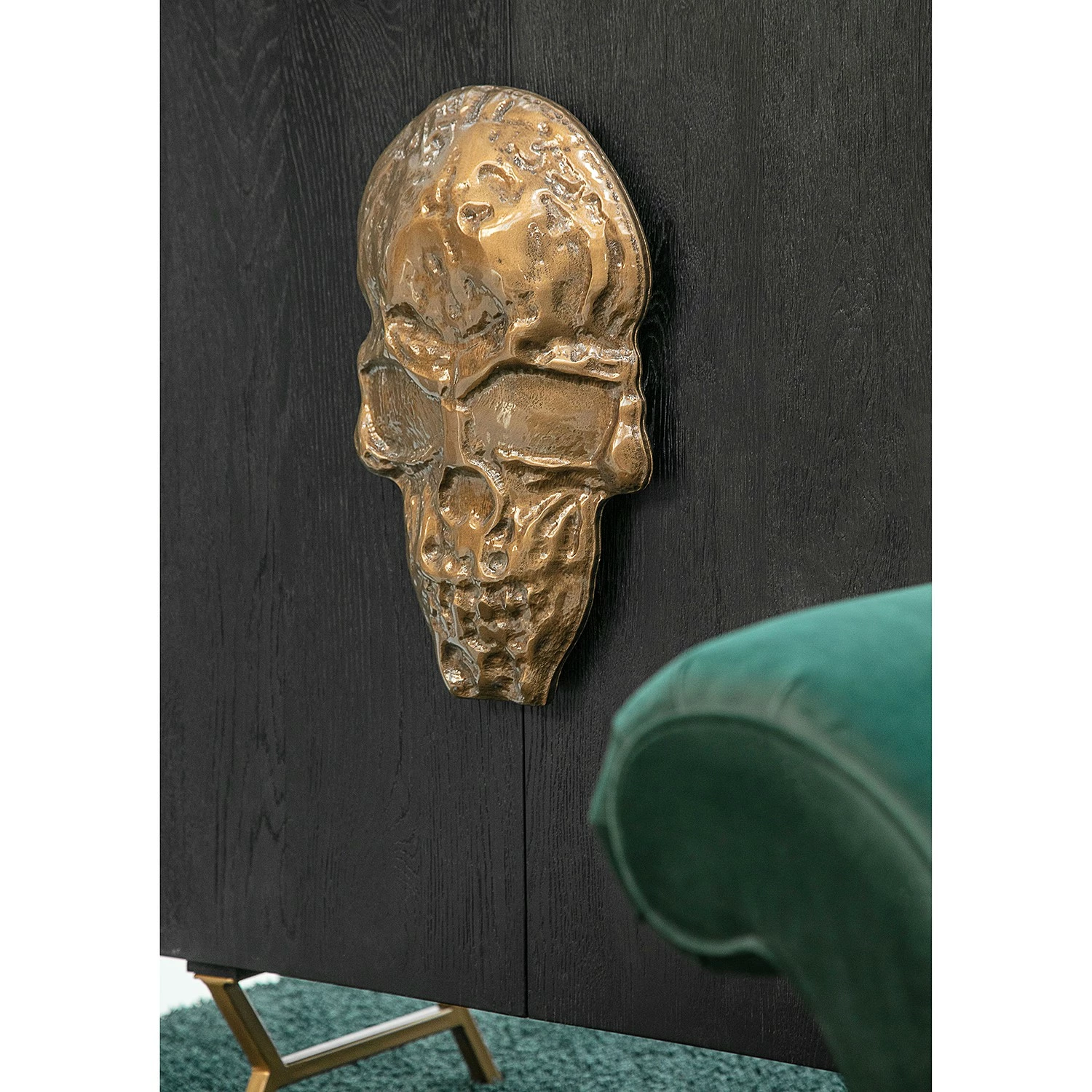 Red Living Buffet Worland I - Placage en bois véritable / Métal -Chêne noir / Doré 9 Red Living Buffet Worland I - Placage en bois véritable / Métal -Chêne noir / Doré – Image 7