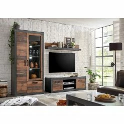 Red Living Ensemble meubles TV Buzan III (3 élém.) - Imitation bois recyclé / Anthracite -loftscape Boutique 1000223925 200828 15500000153 MOOD DETAILS P000000001000223925 mood