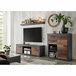 Red Living Ensemble meubles TV Buzan II (3 élém.) - Imitation bois recyclé / Anthracite -loftscape Boutique 1000223926 200828 15501300163 MOOD DETAILS P000000001000223926 mood