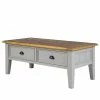 Maison Belfort Table basse Lavalle - Partiellement en pin massif - Pin / Gris clair