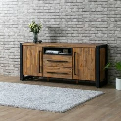 Ars manufacti Buffet Urban Industry I - Partiellement en acacia massif / Métal - Acacia / Noir -loftscape Boutique 1000224201 210714 07372000002 MOOD DETAILS P000000001000224201 mood