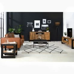 Ars manufacti Buffet Urban Industry I - Partiellement en acacia massif / Métal - Acacia / Noir -loftscape Boutique 1000224201 220118 132848000026 MOOD DETAILS P000000001000224201 mood