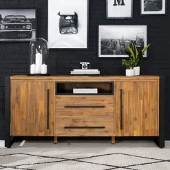 Ars manufacti Buffet Urban Industry I - Partiellement en acacia massif / Métal - Acacia / Noir -loftscape Boutique 1000224201 220118 132848000028 MOOD DETAILS P000000001000224201 mood