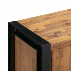 Ars manufacti Meuble TV Urban Industry II - Partiellement en acacia massif / Métal - Acacia / Noir -loftscape Boutique 1000224206 210714 07372100014 DETAILS P000000001000224206