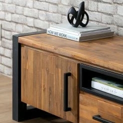 Ars manufacti Meuble TV Urban Industry II - Partiellement en acacia massif / Métal - Acacia / Noir -loftscape Boutique 1000224206 210714 07372100016 DETAILS P000000001000224206