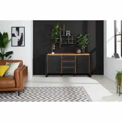 Ars manufacti Buffet Urban Industry IV - Partiellement en acacia massif / Métal - Acacia / Noir -loftscape Boutique 1000224216 220118 13284800030 MOOD DETAILS P000000001000224216 mood
