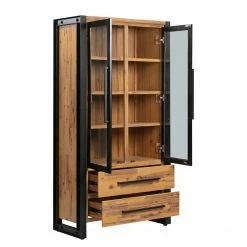 Ars manufacti Vitrine Urban Industry - Partiellement en acacia massif / Métal - Acacia / Noir -loftscape Boutique 1000224217 210715 13172500011 DETAILS P000000001000224217
