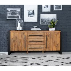 Ars manufacti Buffet Urban Industry II - Partiellement en acacia massif / Métal - Acacia / Noir -loftscape Boutique 1000224223 220114 134353000029 MOOD DETAILS P000000001000224223 mood