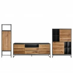 Red Living Ensemble meubles TV Barview II (3 élém.) - Placage bois - Chêne / Anthracite -loftscape Boutique 1000224225 210215 11265100014 DETAILS P000000001000224225