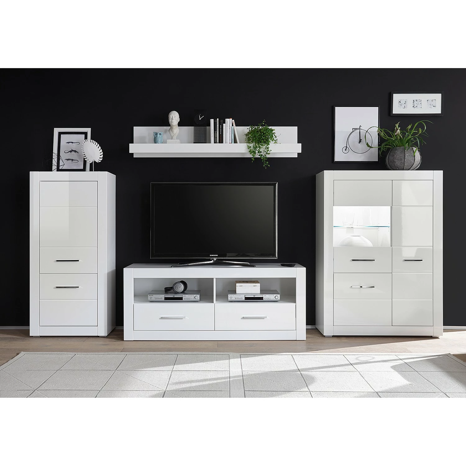 Loftscape Buffet haut Bricktown I - Blanc brillant / Blanc mat 4 Loftscape Buffet haut Bricktown I - Blanc brillant / Blanc mat – Image 2