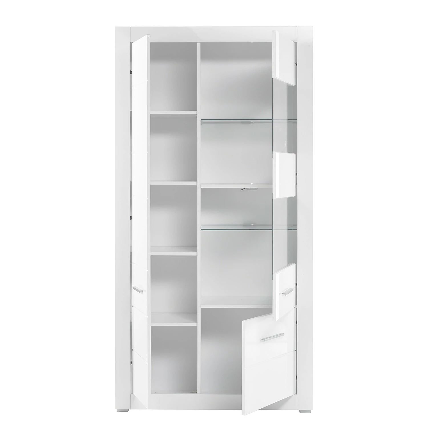 Loftscape Meubles TV muraux Bricktown III (4 él.) - Blanc brillant / Blanc mat 5 Loftscape Meubles TV muraux Bricktown III (4 él.) - Blanc brillant / Blanc mat – Image 3