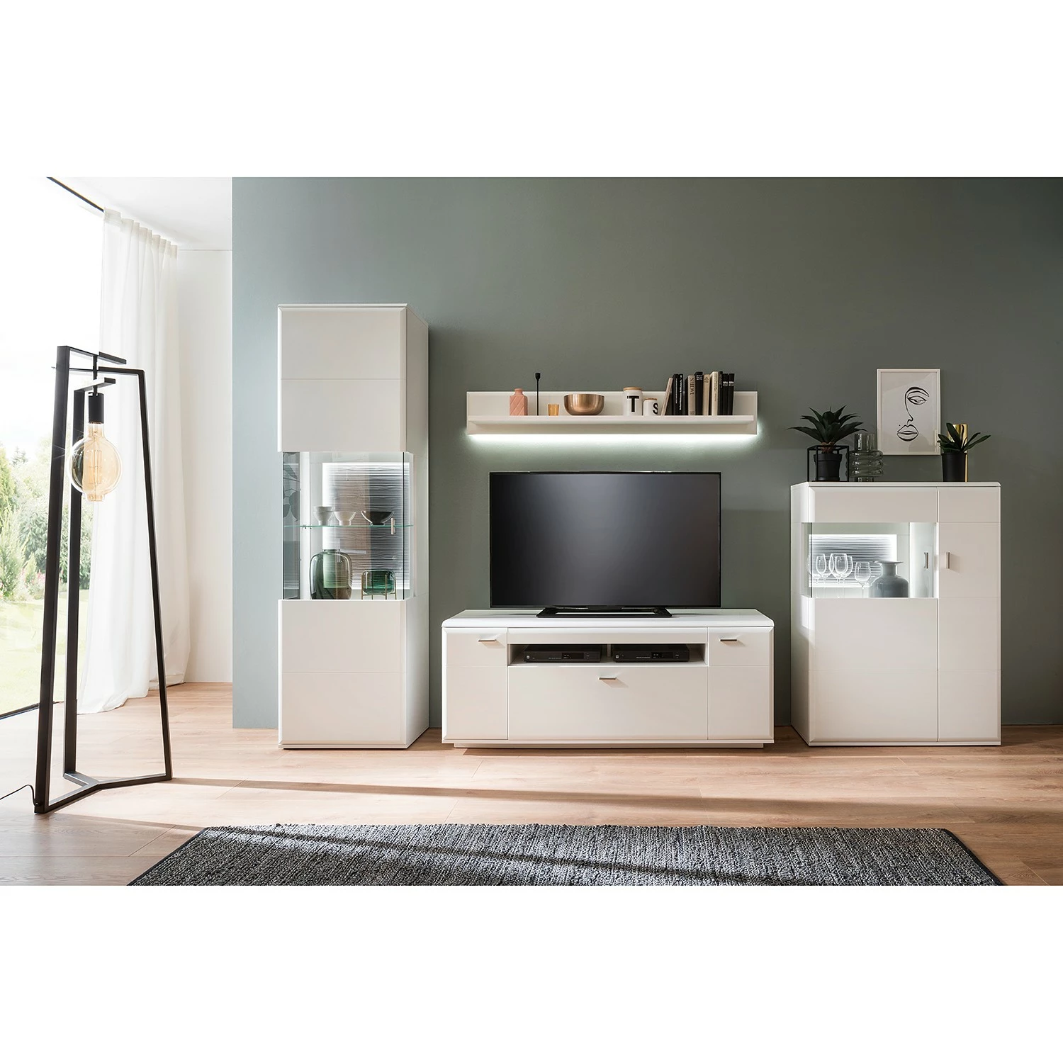 Loftscape Meuble TV Cassville - Blanc mat - Largeur : 150 cm 5 Loftscape Meuble TV Cassville - Blanc mat - Largeur : 150 cm – Image 3