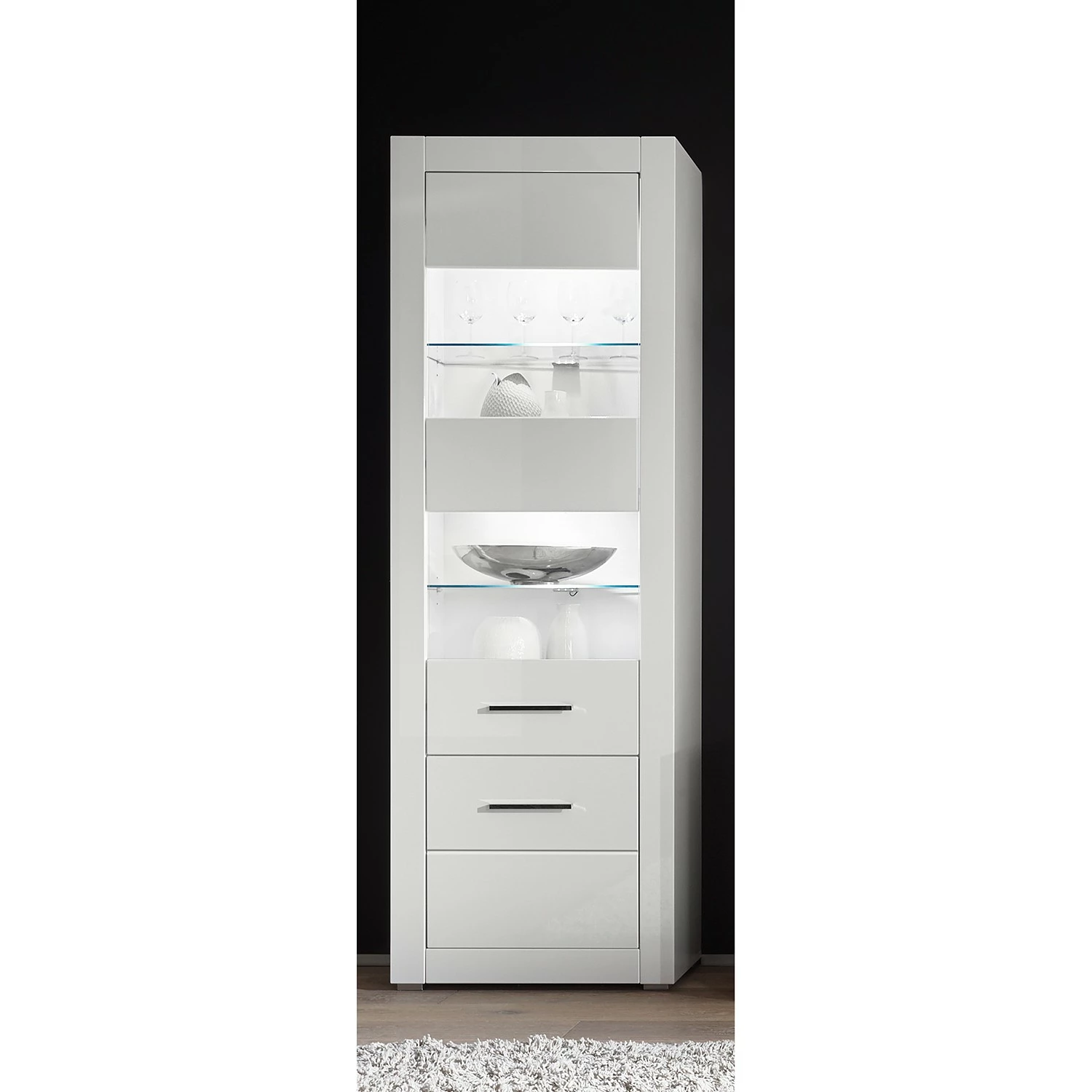 Loftscape Meubles TV muraux Bricktown II (4 élém.) - Blanc brillant / Blanc mat 6 Loftscape Meubles TV muraux Bricktown II (4 élém.) - Blanc brillant / Blanc mat – Image 4