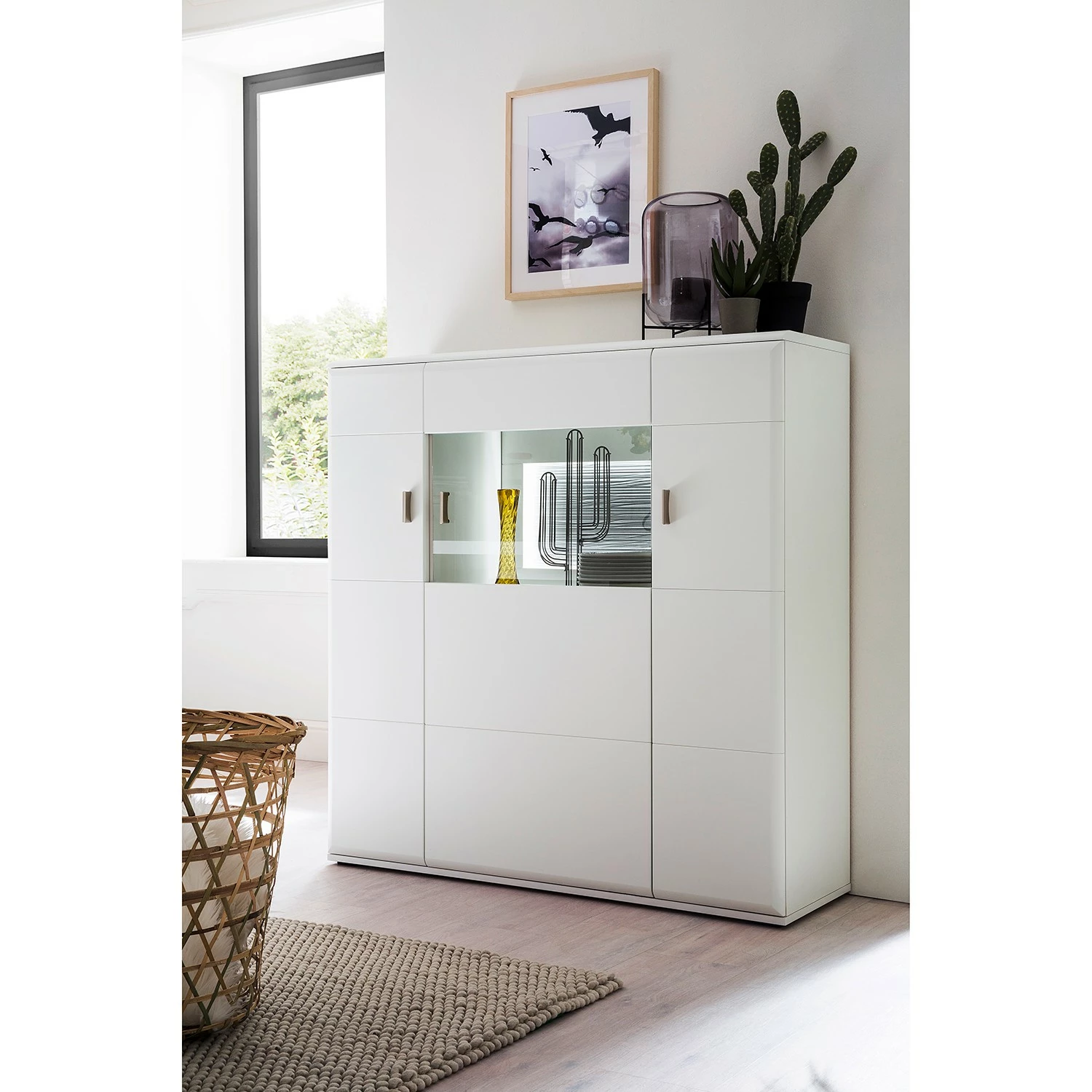 Loftscape Buffet haut Cassville - Blanc mat / Anthracite 5 Loftscape Buffet haut Cassville - Blanc mat / Anthracite – Image 3