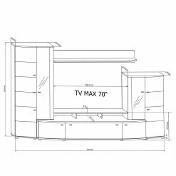 Loftscape Ensembles meubles TV Colcord (4 élém.) - Blanc brillant / Imitiation chêne 19 Loftscape Ensembles meubles TV Colcord (4 élém.) - Blanc brillant / Imitiation chêne -loftscape Boutique 1000224461 200902 06401300014 SKETCH DETAILS P000000001000224461 sketch